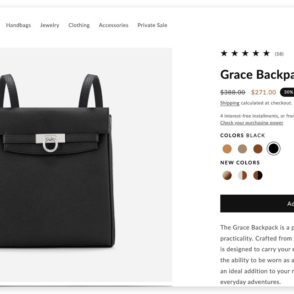 Parisa Wang Grace Backpack convertible backpack crossbody purse - Black (medium) - Picture 12 of 12